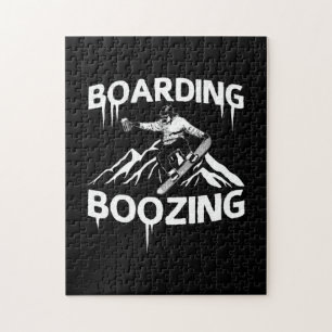 Snowboarding Boozing Jigsaw Puzzle