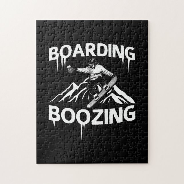 Snowboarding Boozing Jigsaw Puzzle (Vertical)