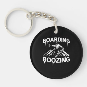 Snowboarding Boozing Key Ring