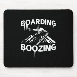 Snowboarding Boozing Mouse Mat