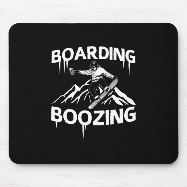 Snowboarding Boozing Mouse Mat (Front)