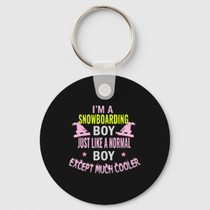 Snowboarding Boy Just Like A Normal Boy Except Muc Key Ring