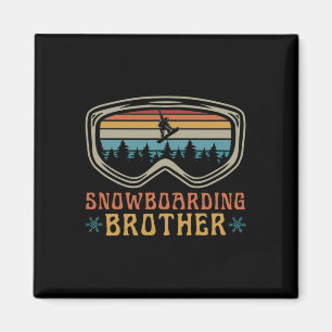 Snowboarding Brother Matching Family Snowboard Tri Magnet