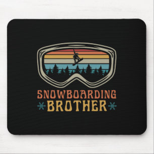 Snowboarding Brother Matching Family Snowboard Tri Mouse Mat