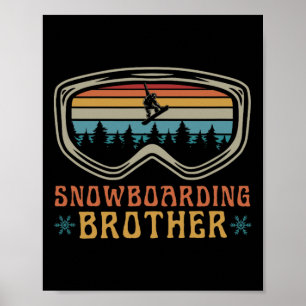 Snowboarding Brother Matching Family Snowboard Tri Poster