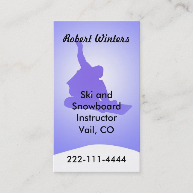 Snowboarding Business Card (Front)