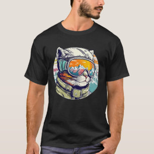 Snowboarding Cat Cool Snowboarder or Skier Mountai T-Shirt