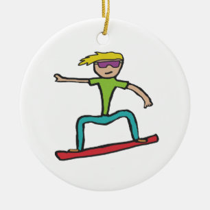 Snowboarding Ceramic Tree Decoration