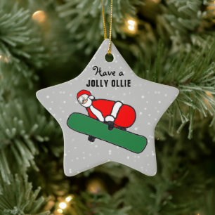 Snowboarding Christmas Collectable Ceramic Tree Decoration