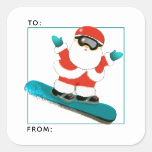 Snowboarding Christmas gift tags