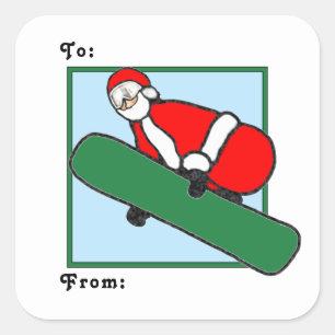 Snowboarding Christmas gift tags