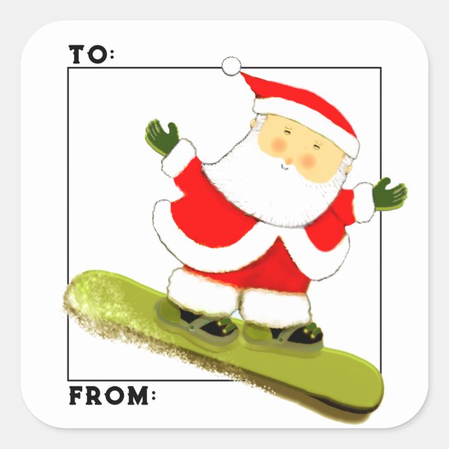 Snowboarding Christmas gift tags (Front)