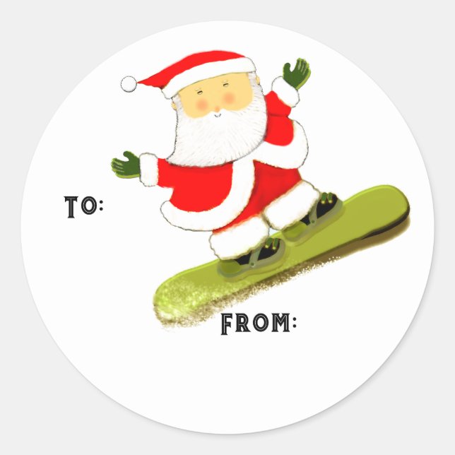 Snowboarding Christmas gift tags (Front)