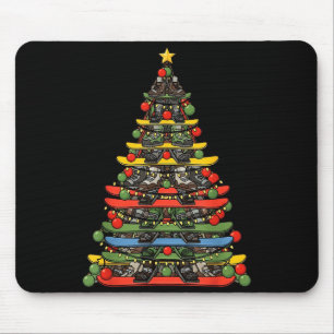 Snowboarding Christmas Snowboard Tree Mouse Mat