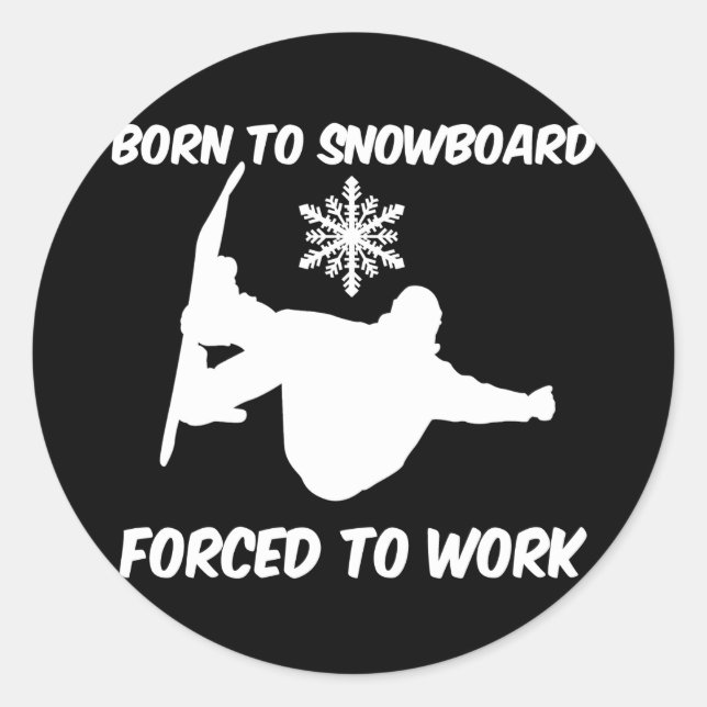 Snowboarding Classic Round Sticker (Front)