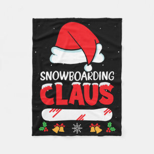 Snowboarding Claus Santa Hat Funny Snowboard Snowb Fleece Blanket