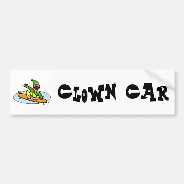 Snowboarding Clown Bumper Sticker (Front)