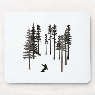 Snowboarding Cool Freestyle Snowboarder In Tall Pi Mouse Mat