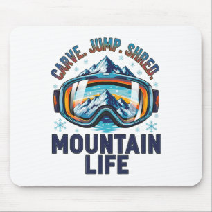 Snowboarding Cool Snowboarder Skiing Downhill Free Mouse Mat