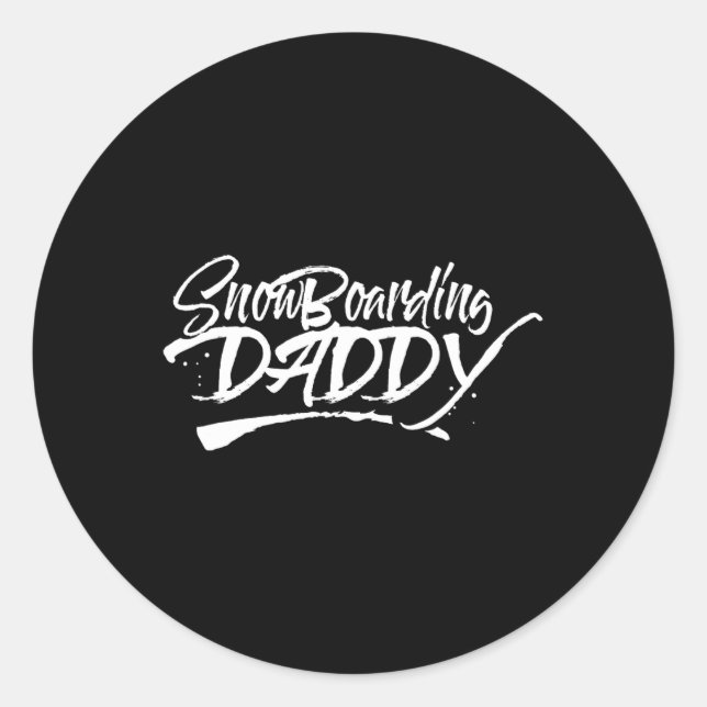 Snowboarding Daddy Father Dad Snowboard Snowboarde Classic Round Sticker (Front)