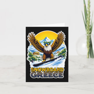 Snowboarding Eagle In Greece Scenic  Card