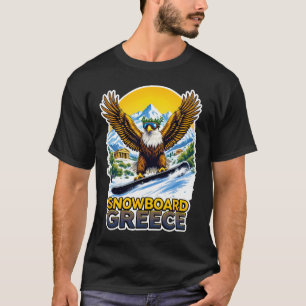 Snowboarding Eagle In Greece Scenic  T-Shirt