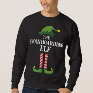 Snowboarding Elf Matching Family Christmas Party Sweatshirt