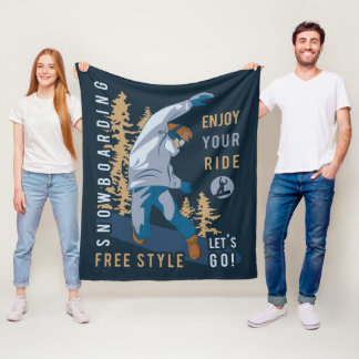 Snowboarding. Enjoy your ride Fleece Blanket
