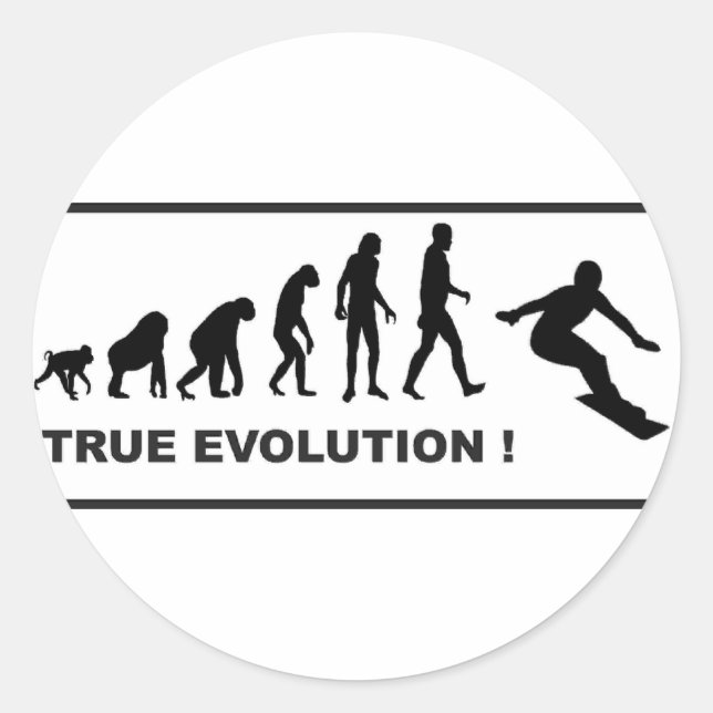 snowboarding evolution classic round sticker (Front)