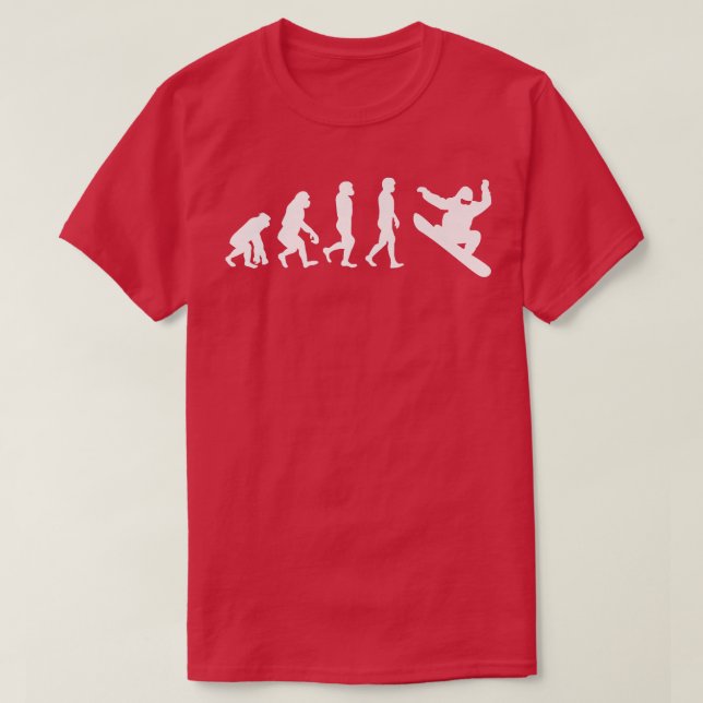 Snowboarding Evolution Funny Snow Boarding Expert  T-Shirt (Design Front)