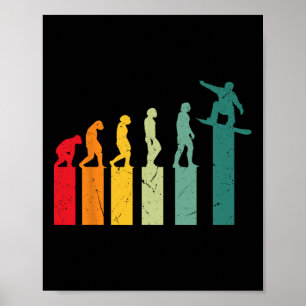 Snowboarding Evolution Mountains Ski Slope Snowboa Poster