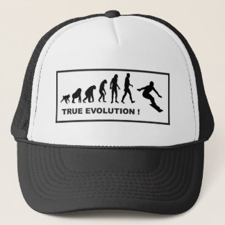 snowboarding evolution trucker hat