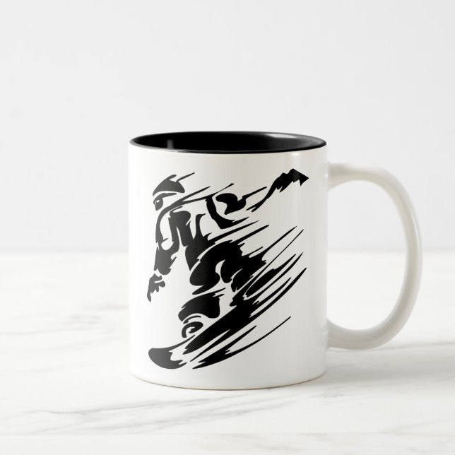 Snowboarding Extreme Sports Two-Tone Coffee Mug (Right)
