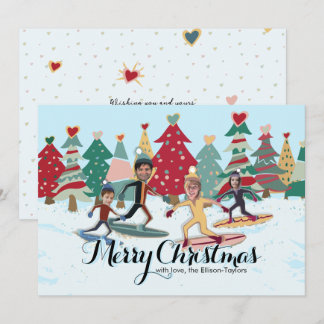 Snowboarding Family Christmas Card