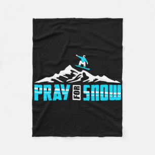 Snowboarding For Pray Snow Jesus Fleece Blanket