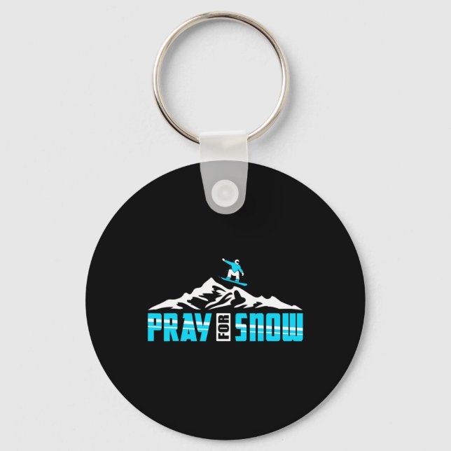 Snowboarding For Pray Snow Jesus  Key Ring (Front)