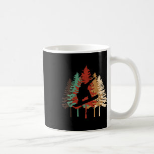 Snowboarding Gift Design Vintage Pine Tree Style Coffee Mug
