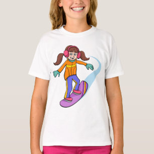 Snowboarding Girl Snow Fun T-Shirt