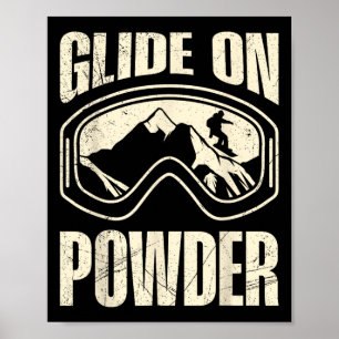 Snowboarding Glide On Powder Funny Snowboard Child Poster