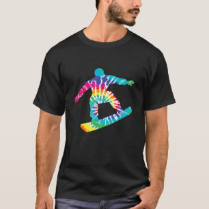 Snowboarding Hippie Rainbow Snowboarder Tie Dye Sn T-Shirt