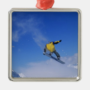 Snowboarding in Grizzly Gulch, Little Cottonwood Metal Tree Decoration