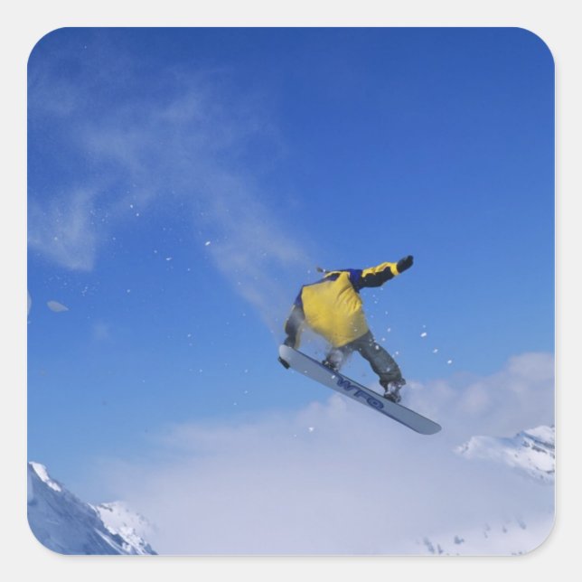Snowboarding in Grizzly Gulch, Little Cottonwood Square Sticker (Front)