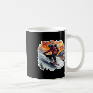 Snowboarding In Mountains Downhill Extreme Sport G Coffee Mug