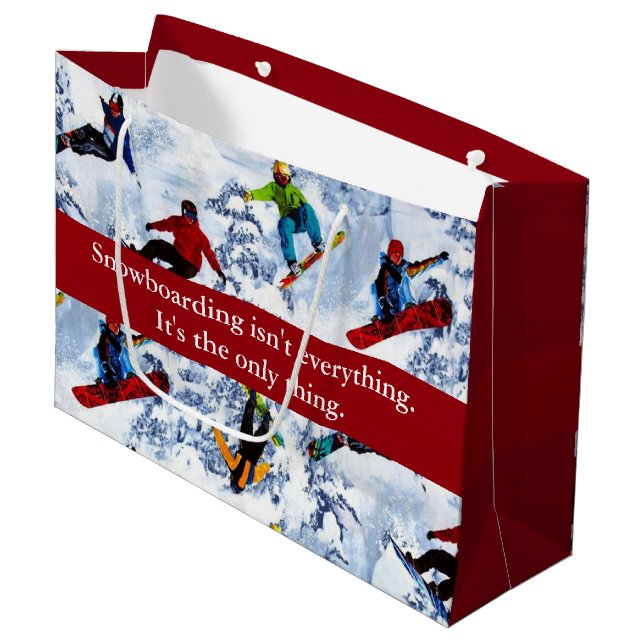Snowboarding Isn't Everything Large Gift Bag (Front Angled)