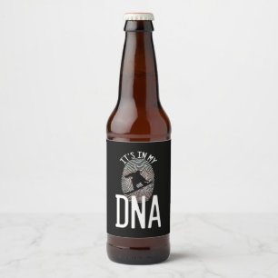 Snowboarding It Is In My DNA Beer Bottle Label