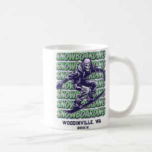 Snowboarding Location Date Name  Coffee Mug