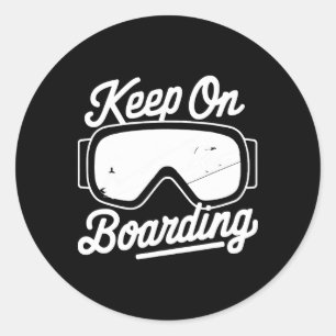 Snowboarding Lover Humour Design Funny Snowboarder Classic Round Sticker