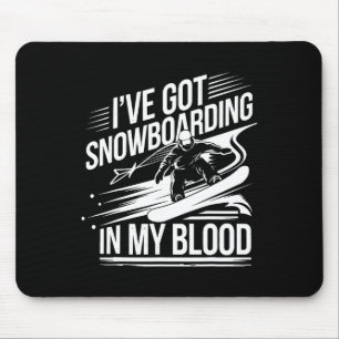 Snowboarding Lover Humour Design Funny Snowboarder Mouse Mat