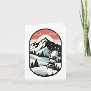Snowboarding Mountain Scene Snowboarder 1  Card