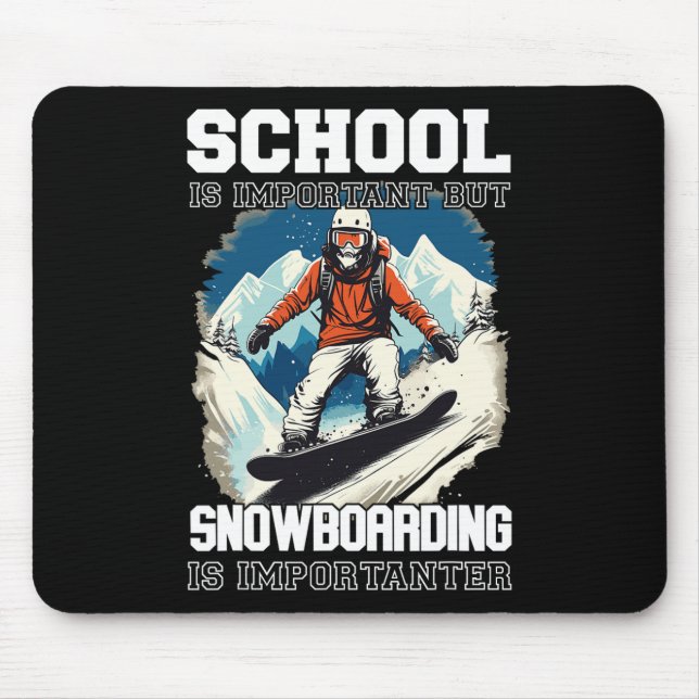 Snowboarding Mountains Snow Vacation Snowboard Ski Mouse Mat (Front)